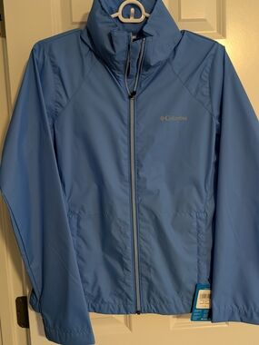 Columbia Blue Full-Zip Packable Windbreaker